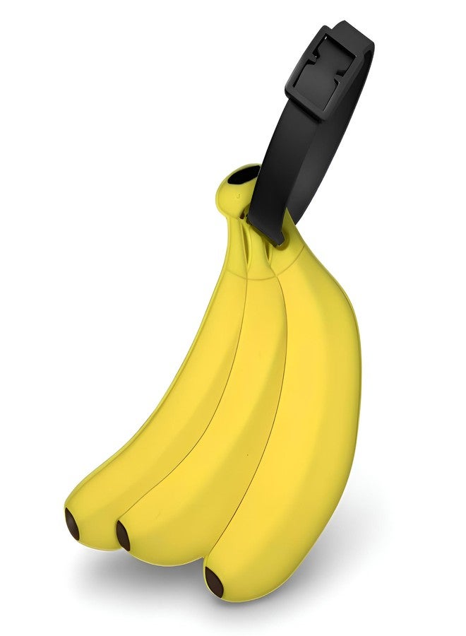 ANINIUCN Cute Funny Cartoon Banana Luggage Tag Silicone Durable ID Label for Suitcases and Kids Bags Ideal for Family Travel, Business Trip, School Trip, Holiday - Image 1